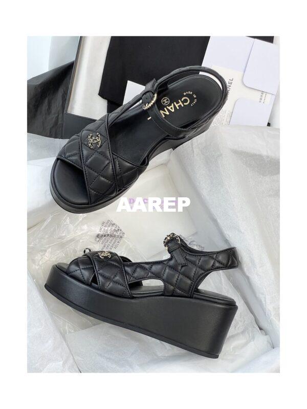 Replica Chanel 23SS Lambskin Sandals 70mm G39918 9