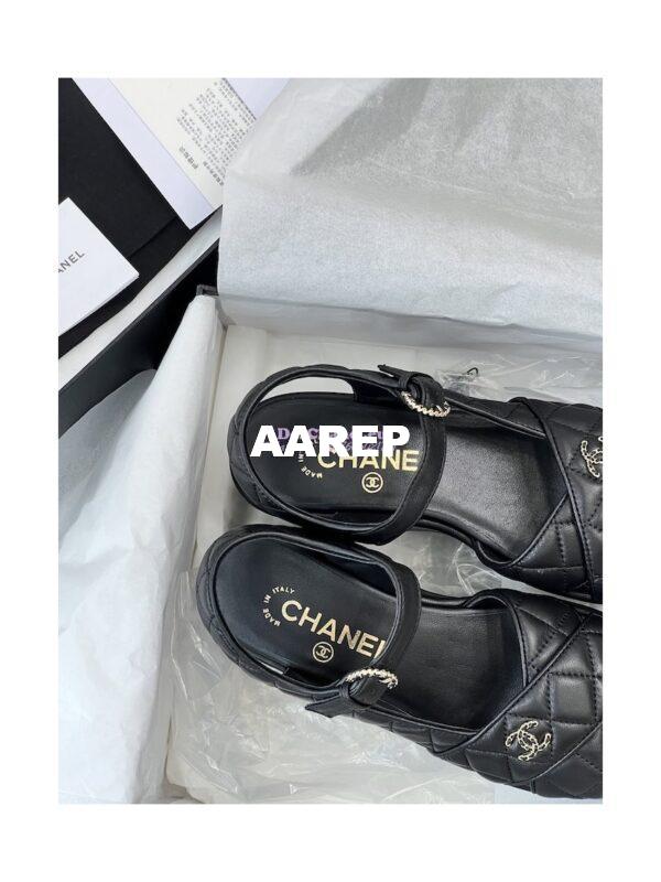 Replica Chanel 23SS Lambskin Sandals 70mm G39918 11