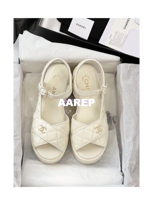 Replica Chanel 23SS Lambskin Sandals 70mm G39918 14
