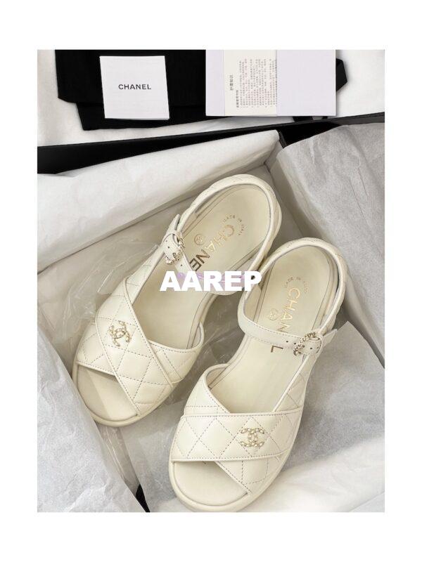 Replica Chanel 23SS Lambskin Sandals 70mm G39918 16