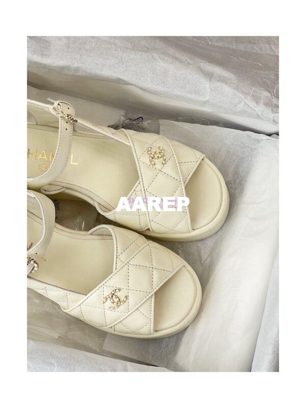 Replica Chanel 23SS Lambskin Sandals 70mm G39918 17