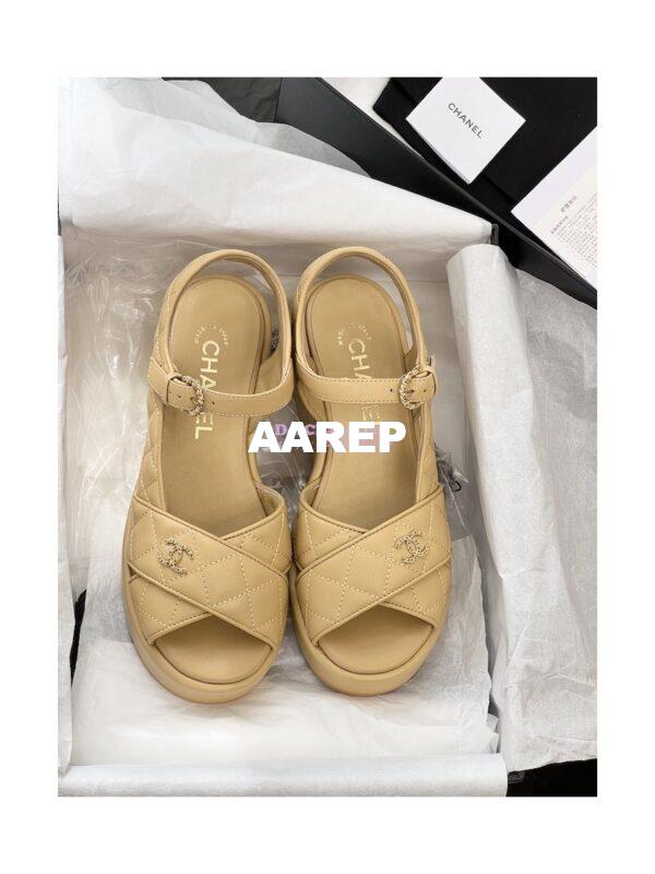 Replica Chanel 23SS Lambskin Sandals 70mm G39918 22