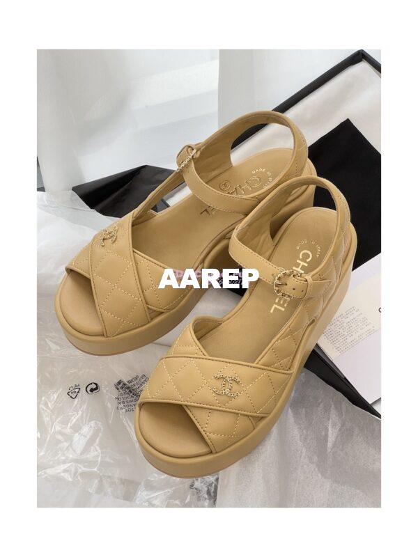 Replica Chanel 23SS Lambskin Sandals 70mm G39918 25