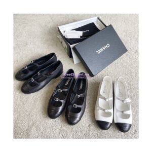 Replica Chanel 23P Mary Janes Lambskin & Calfskin G39514