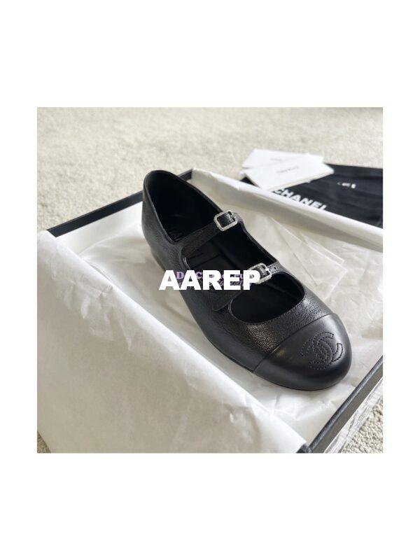 Replica Chanel 23P Mary Janes Crinkled Lambskin & Calfskin G39514 2