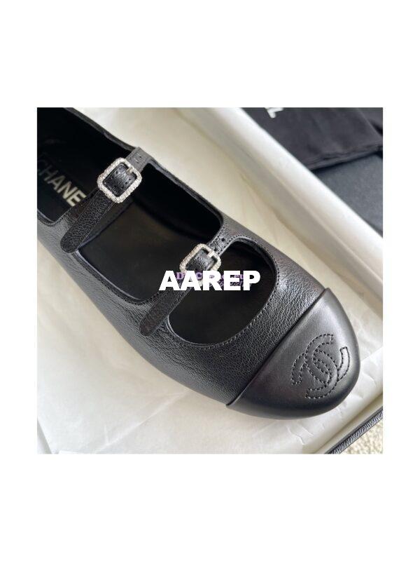 Replica Chanel 23P Mary Janes Crinkled Lambskin & Calfskin G39514 5
