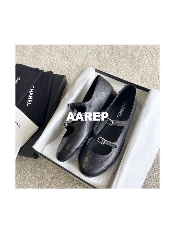 Replica Chanel 23P Mary Janes Crinkled Lambskin & Calfskin G39514 6