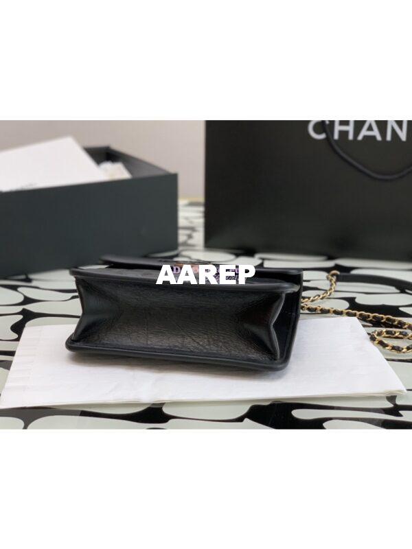 Replica Chanel Mini Flap Bag with Top Handle in Aged Calfskin AS4025 Black 11