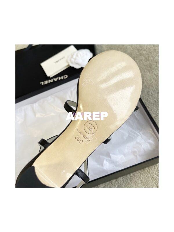 Replica Chanel Lambskin & Metal Sandals 45mm Heel G39645 9