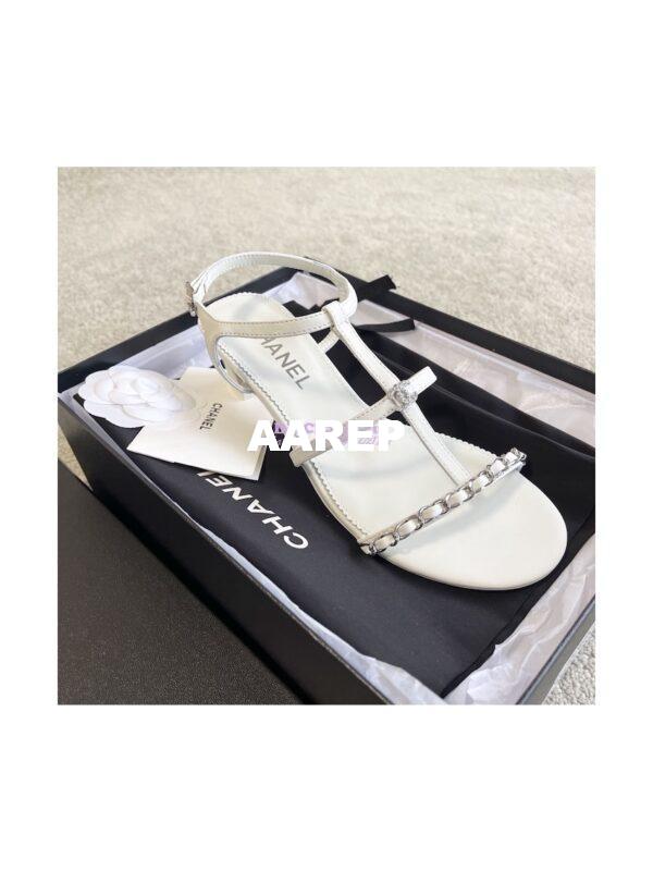 Replica Chanel Lambskin & Metal Sandals 45mm Heel G39645 10