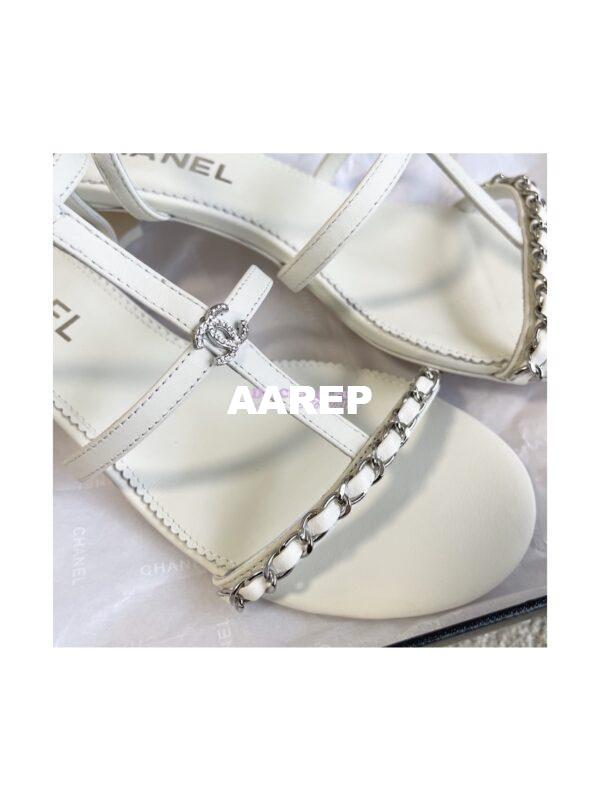 Replica Chanel Lambskin & Metal Sandals 45mm Heel G39645 15