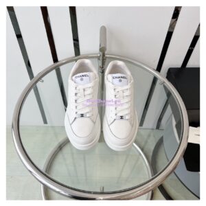 Replica Chanel Calfskin Sneaker G45085 White 2