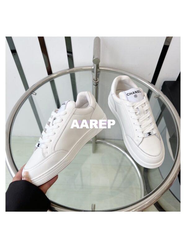 Replica Chanel Calfskin Sneaker G45085 White 5