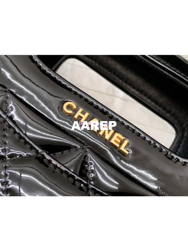 Replica Chanel Mini Flap Bag with Top Handle in Patent Calfskin AS4025 Black 5