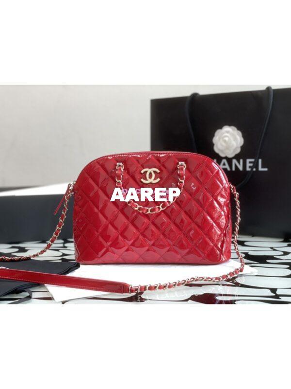 Replica Chanel Small Shopping Bag in Patent Calfskin AS3969 Red