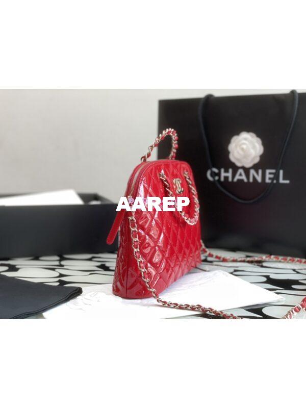 Replica Chanel Small Shopping Bag in Patent Calfskin AS3969 Red 3