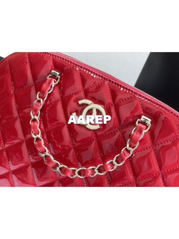 Replica Chanel Small Shopping Bag in Patent Calfskin AS3969 Red 4