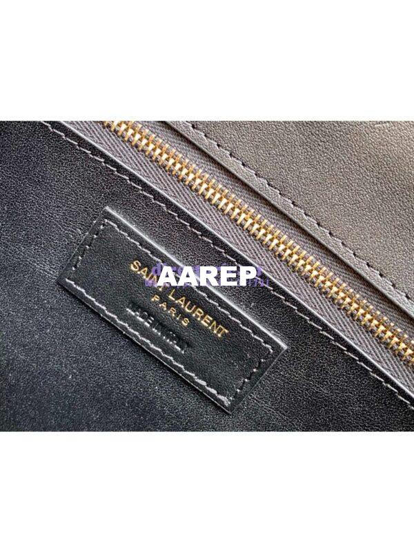 Replica YSL Saint Laurent Cassandra Monogram Clasp Bag In turtle Embossed Shiny Leather Black 10