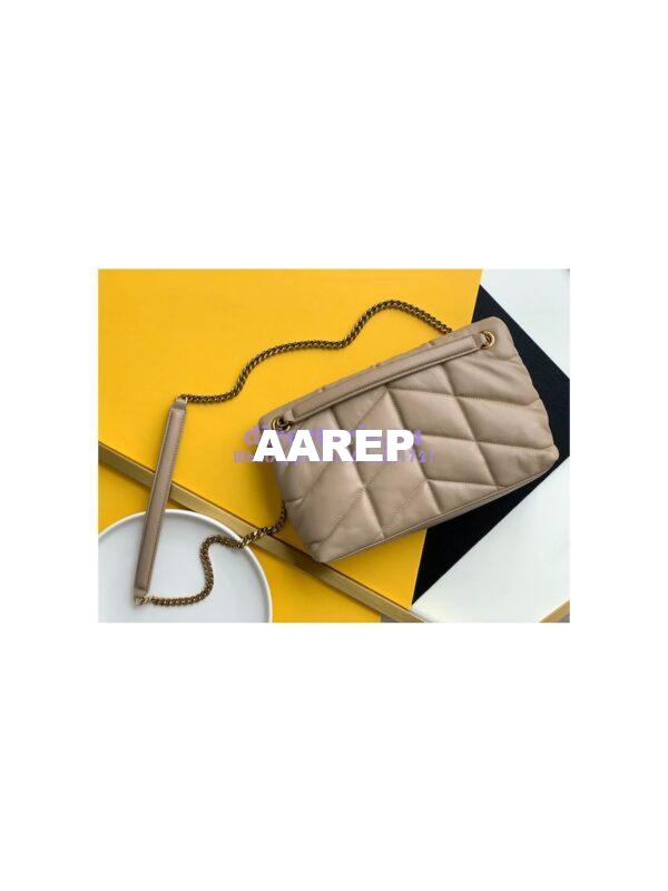 Replica Saint Laurent YSL Loulou Puffer Small Bag In Quilted Lambskin 577476 Dark Beige 4