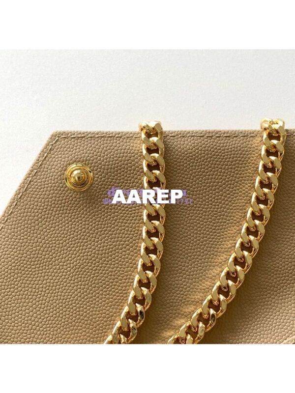 Replica YSL Saint Laurent Monogram Chain Wallet In Mix Matelassé Grain De Poudre Embossed Leather 620280 Beige 9