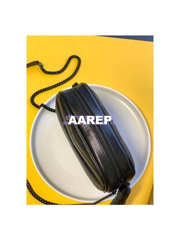 Replica YSL Saint Laurent Grain De Poudre Matelasse Monogram Mini Lou Camera Bag black with bhw 9