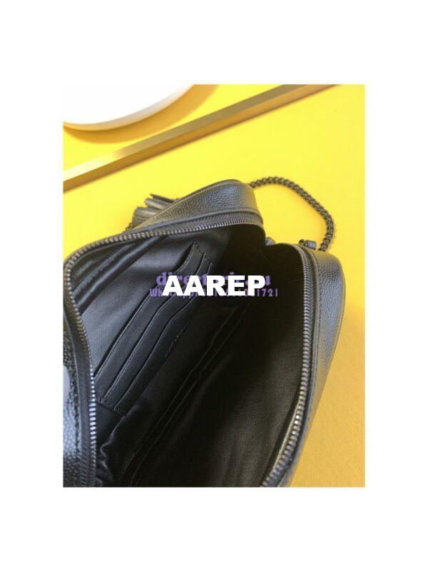 Replica YSL Saint Laurent Grain De Poudre Matelasse Monogram Mini Lou Camera Bag black with bhw 10