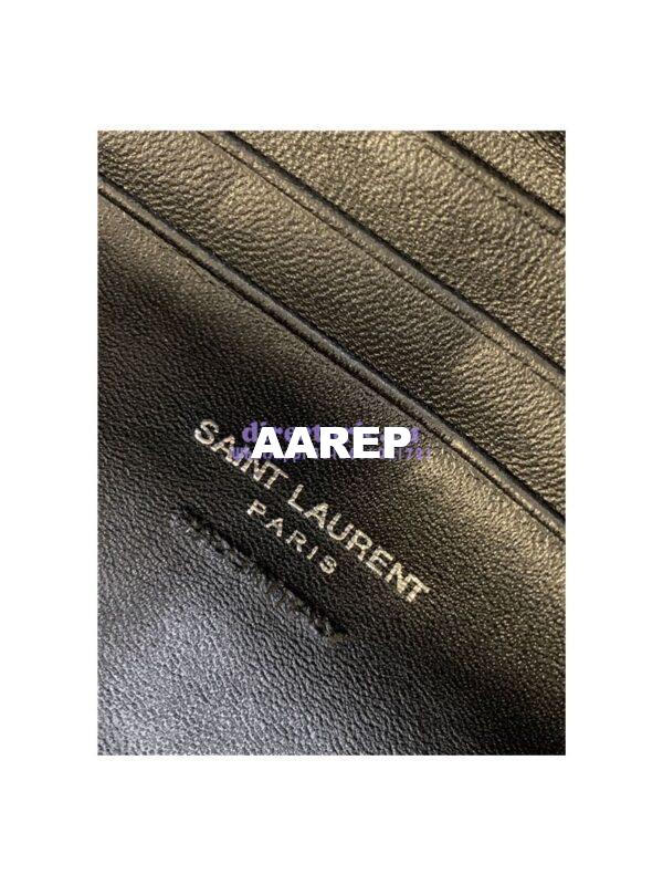 Replica YSL Saint Laurent Grain De Poudre Matelasse Monogram Mini Lou Camera Bag black with bhw 11