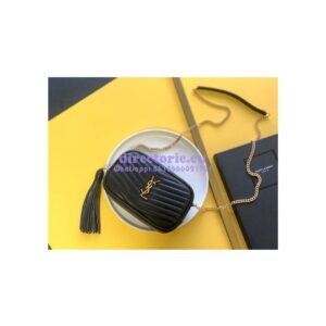 Replica YSL Saint Laurent Grain De Poudre Matelasse Monogram Mini Lou Camera Bag black