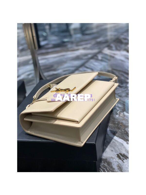 Replica YSL Saint Laurent Medium Sunset Satchel In Smooth Leather 634723 Light Beige 8