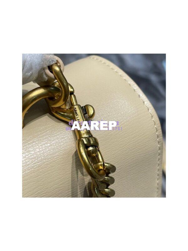 Replica YSL Saint Laurent Medium Sunset Satchel In Smooth Leather 634723 Light Beige 10