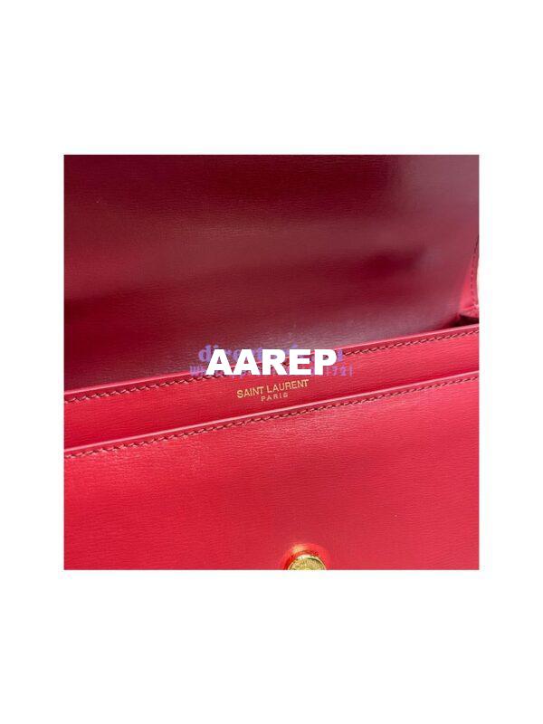 Replica YSL Saint Laurent Medium Sunset Satchel In Smooth Leather 634723 Dark Red 13