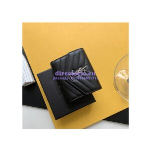 Replica YSL Saint Laurent Monogram compact tri fold in grain de poudre embossed leather 2