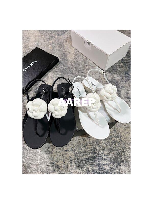 Replica Chanel 23SS Lambskin Camellia Sandals G37117 3