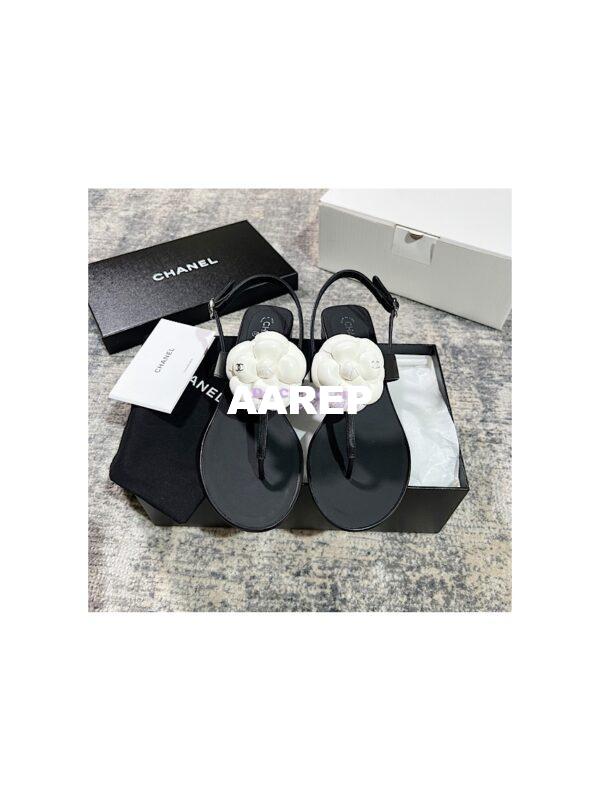 Replica Chanel 23SS Lambskin Camellia Sandals G37117 5