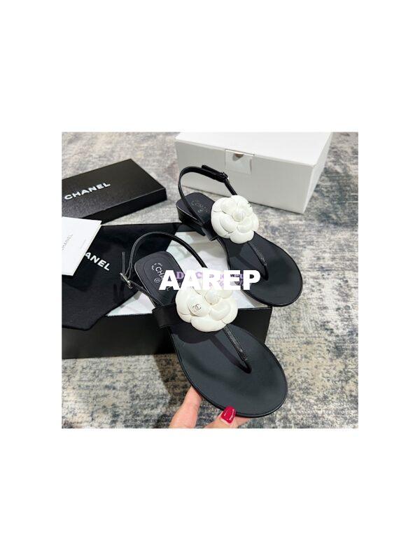 Replica Chanel 23SS Lambskin Camellia Sandals G37117 6