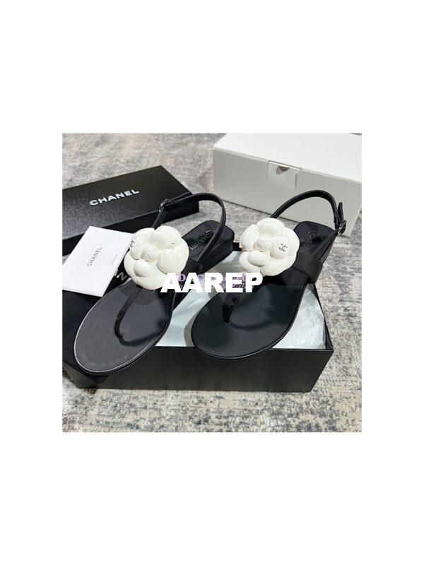 Replica Chanel 23SS Lambskin Camellia Sandals G37117 7