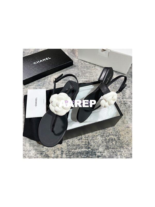 Replica Chanel 23SS Lambskin Camellia Sandals G37117 8