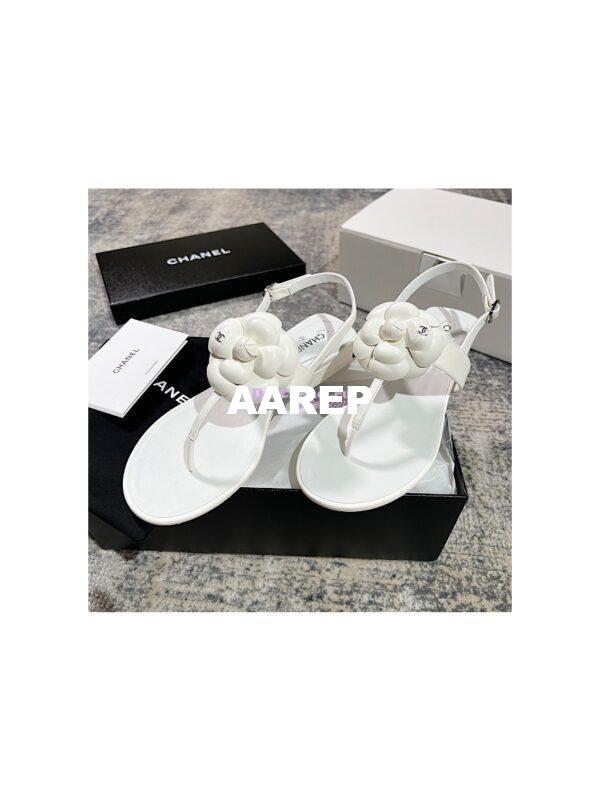 Replica Chanel 23SS Lambskin Camellia Sandals G37117 15