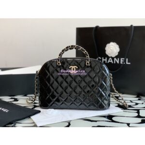 Replica Chanel Small Shopping Bag in Patent Calfskin AS3969 Black