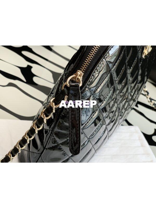 Replica Chanel Small Shopping Bag in Patent Calfskin AS3969 Black 4