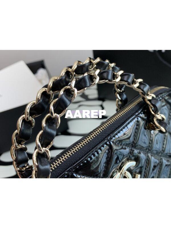 Replica Chanel Small Shopping Bag in Patent Calfskin AS3969 Black 5