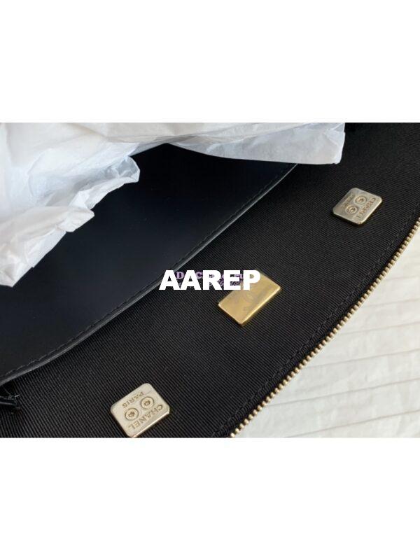 Replica Chanel Small Shopping Bag in Patent Calfskin AS3969 Black 6