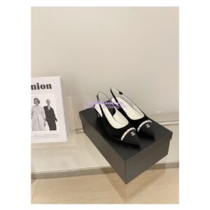 Replica Chanel 23SS Slingbacks in Suede Calfskin G39643 Black