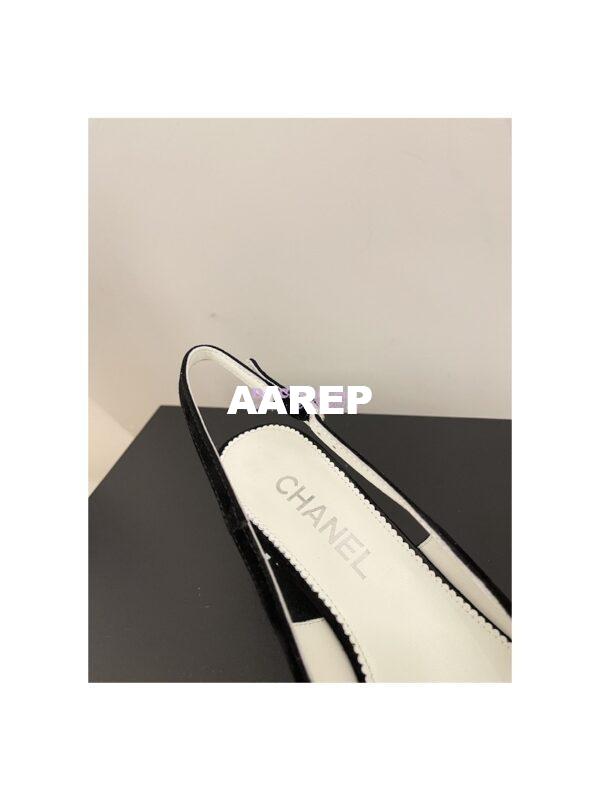 Replica Chanel 23SS Slingbacks in Suede Calfskin G39643 Black 10