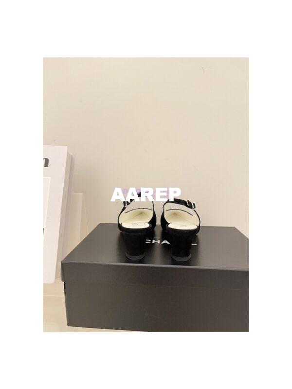 Replica Chanel 23SS Slingbacks in Suede Calfskin G39643 Black 11