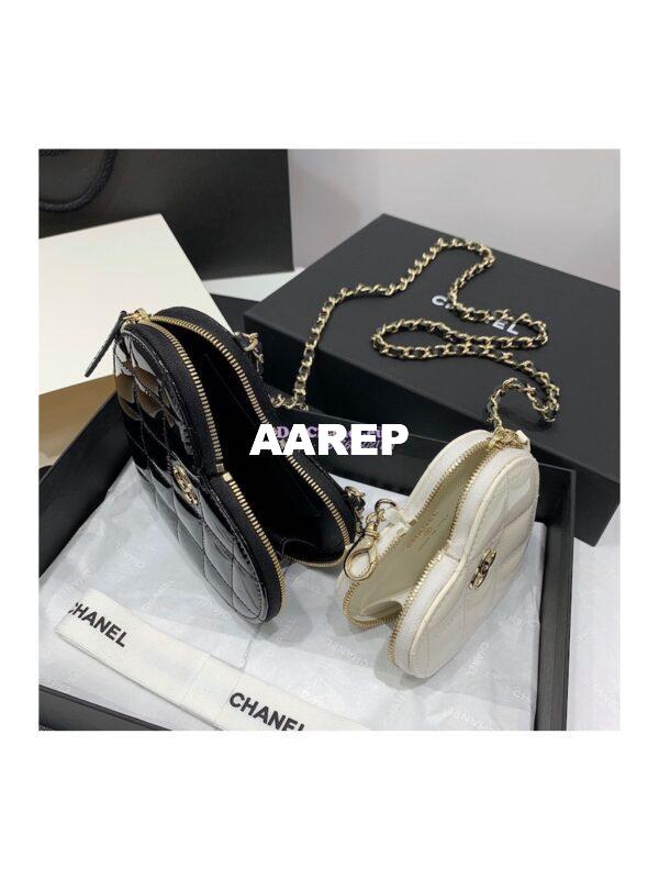 Replica Chanel Clutch with Chain in Patent Calfskin AP3295 Heart with Resin 7