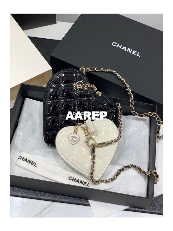 Replica Chanel Clutch with Chain in Patent Calfskin AP3295 Heart with Resin 11