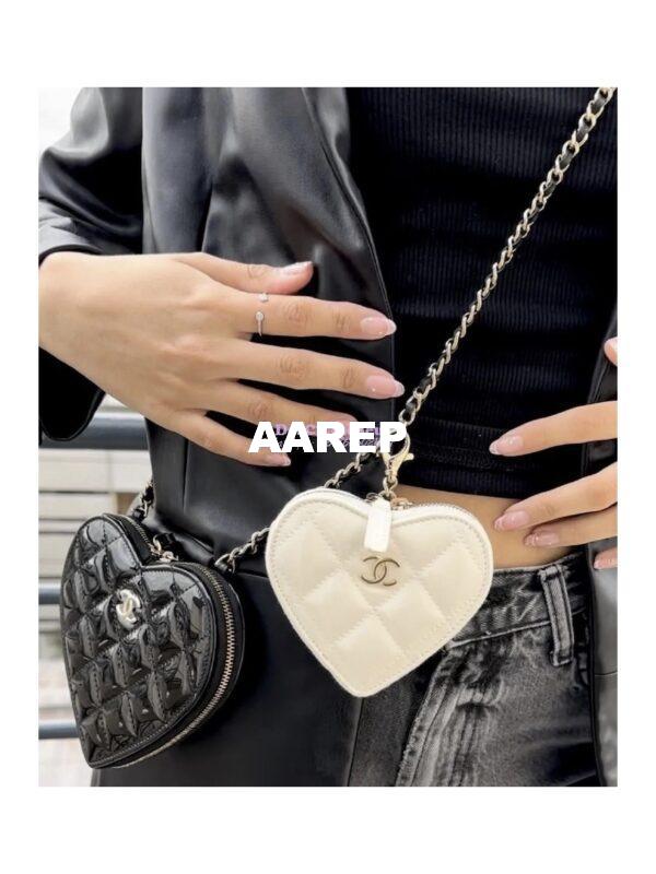 Replica Chanel Clutch with Chain in Patent Calfskin AP3295 Heart with Resin 12