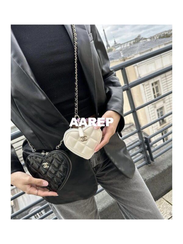 Replica Chanel Clutch with Chain in Patent Calfskin AP3295 Heart with Resin 13