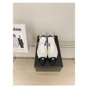 Replica Chanel 23SS Slingbacks in Suede Calfskin G39643 Light Gray 2
